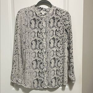 J. Crew Factory Snakeskin Button-up Top XS